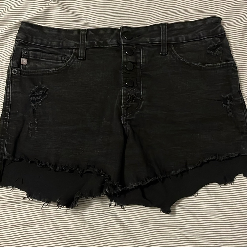 JUST USA Black distressed shorts